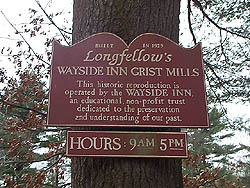 Wayside Inn Grist Mills sign